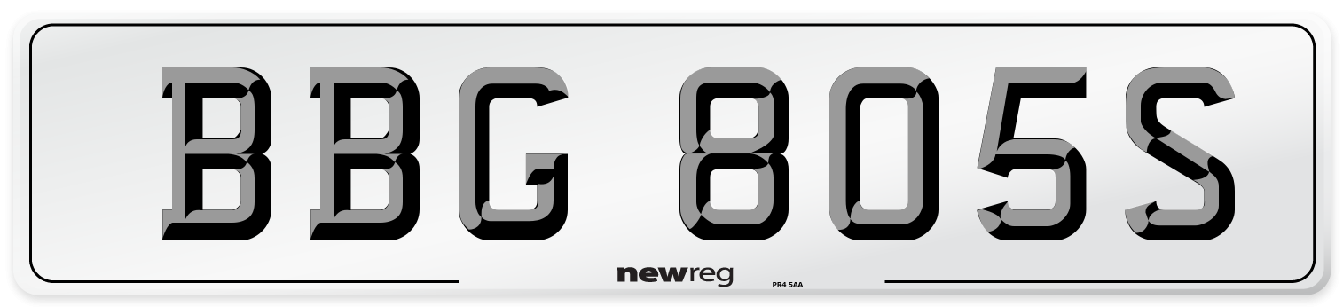 BBG 805S Number Plate from New Reg